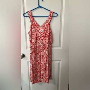 MARKET & SPRUCE Orange‎ Red Floral Sleeveless Dress Size small NEW